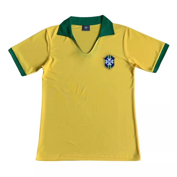 Tailandia Camiseta Brasil 1ª Retro 1957 Amarillo